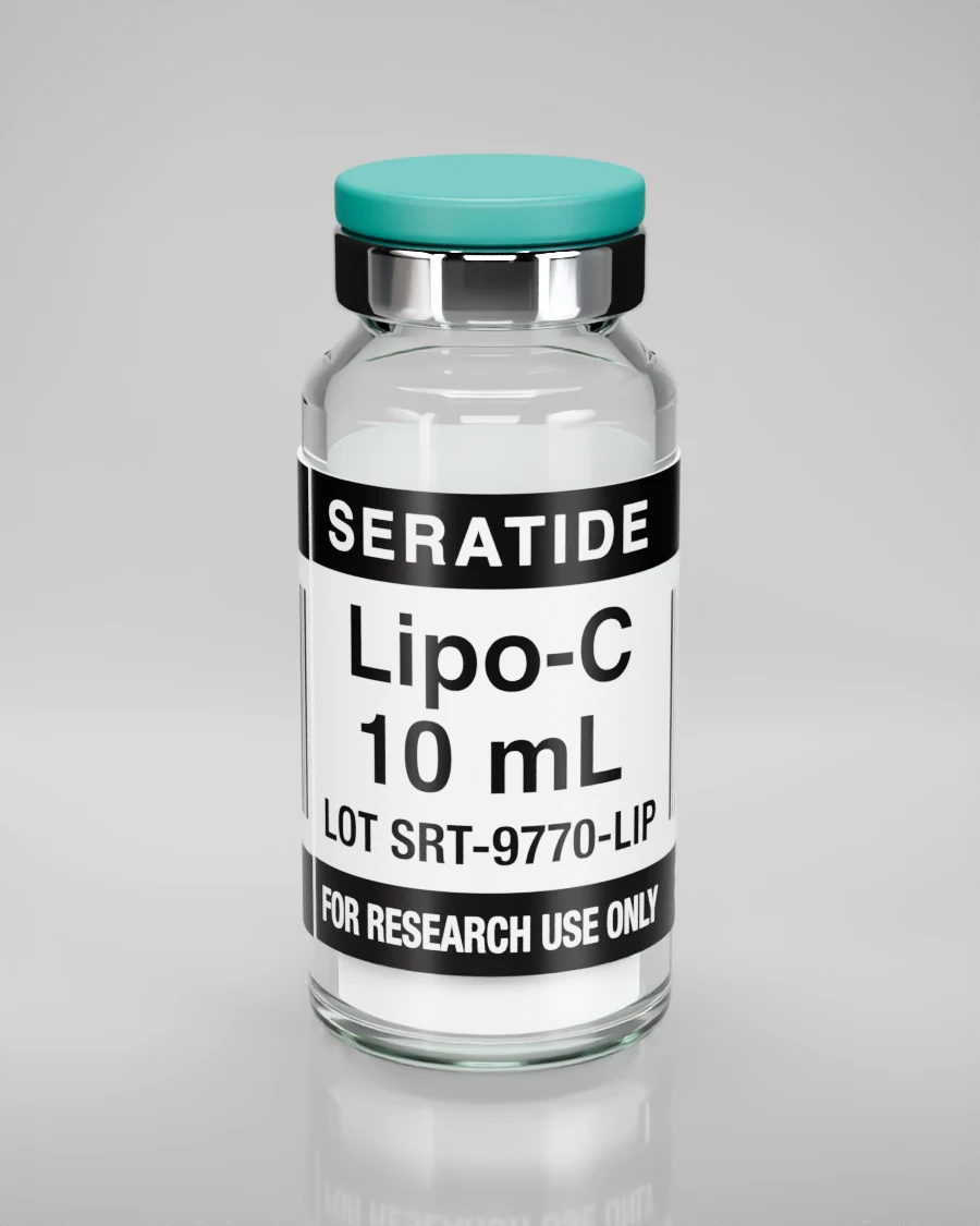 Seratide Lipo-C 10 mL vial — Solution · 10 mL vial, lot SRT-9770-LIP, labeled For Research Use Only, 21+